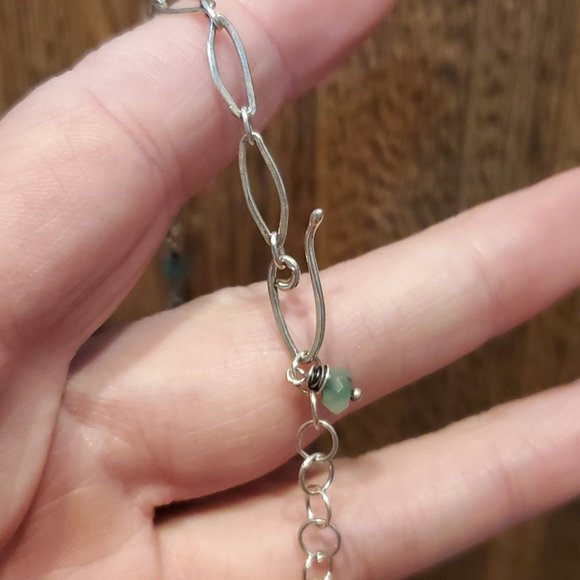 22 Inch 925 Sterling Silver Unique Odd Floral Rustic Pendant Necklace - Picture 5 of 7